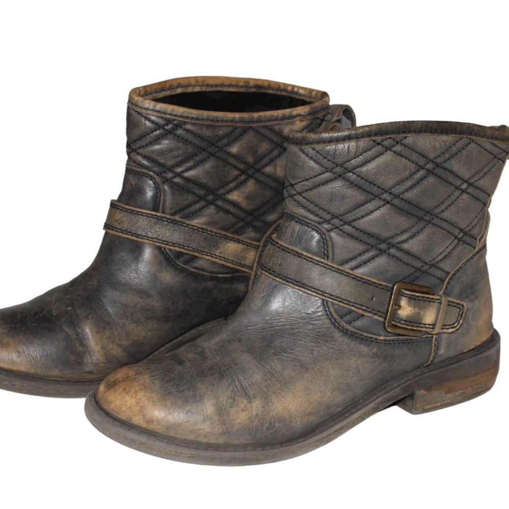 Lucky Brand Western Cowgirl Rustic True Leather Pull on Women Boots Size 8M